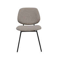 LABEL51 Stoel Ravenna | Naturel | Royal Boucle | Zwart Metalen Frame | 2 stuks