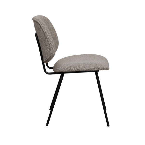 Stoel Ravenna | Naturel | Royal Boucle | Zwart Metalen Frame | 2 stuks