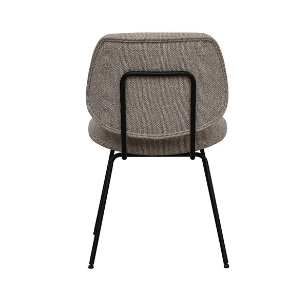 Stoel Ravenna | Naturel | Royal Boucle | Zwart Metalen Frame | 2 stuks