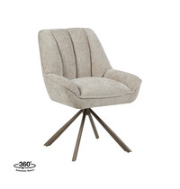 LABEL51 Stoel Reims | Naturel | Haga | Brons Metalen Frame | 2 stuks