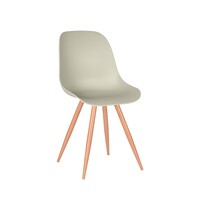 LABEL51 Stoel Rimini | Breeze | Kunststof | Naturel Houtlook Frame | 4 stuks