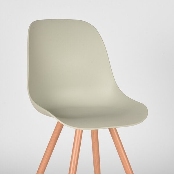 Stoel Rimini | Breeze | Kunststof | Naturel Houtlook Frame | 4 stuks