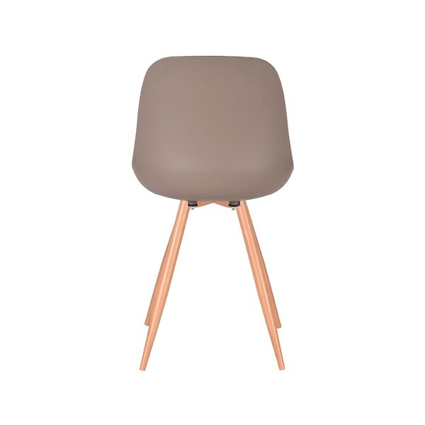 Stoel Rimini | Coffee | Kunststof | Naturel Houtlook Frame | 4 stuks