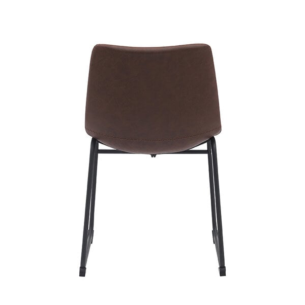 Stoel Risto | Bruin | Kunstleder | Zwart Metalen Frame | 2 stuks