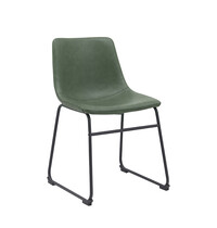 LABEL51 Stoel Risto | Hunter | Kunstleder | Zwart Metalen Frame | 2 stuks