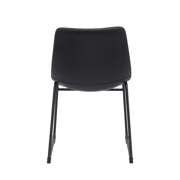 Stoel Risto | Zwart | Kunstleder | Zwart Metalen Frame | 2 stuks