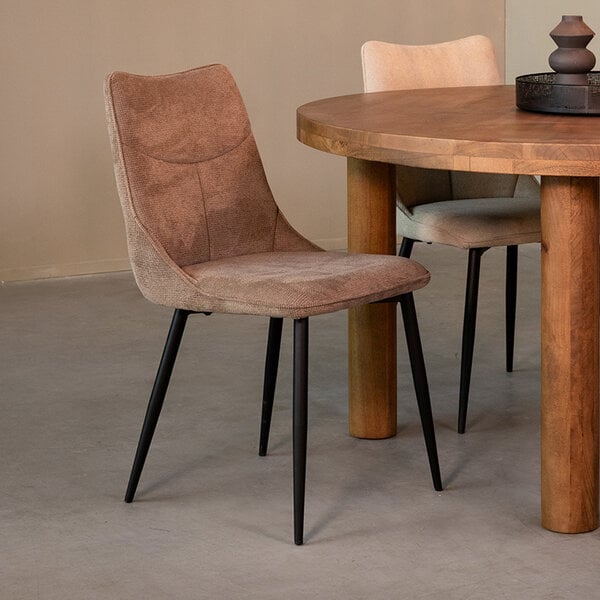 Stoel Riv | Clay | Cato | Zwart Metalen Frame | 4 stuks