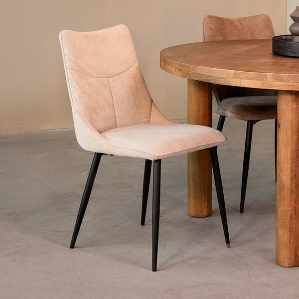 Stoel Riv | Naturel | Cato | Zwart Metalen Frame | 4 stuks