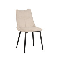 LABEL51 Stoel Riv | Naturel | Cato | Zwart Metalen Frame | 4 stuks