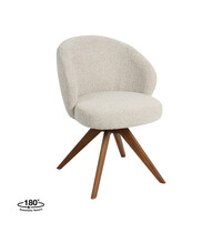 LABEL51 Stoel Sabi | Naturel | Royal Boucle | Walnoot Houten Frame | 2 stuks