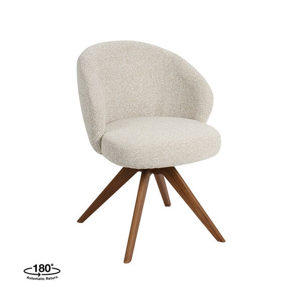 Stoel Sabi | Naturel | Royal Boucle | Walnoot Houten Frame | 2 stuks
