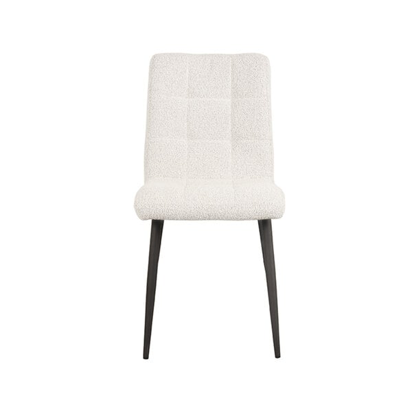 Stoel Sam | Champagne | Boucle | Zwart Metalen Frame | 4 stuks