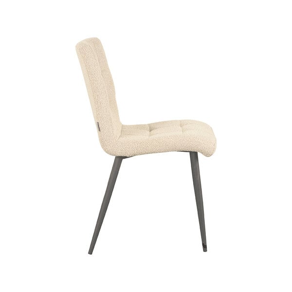 Stoel Sam | Naturel | Boucle | Zwart Metalen Frame | 4 stuks