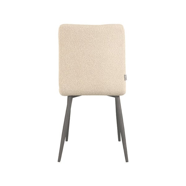 Stoel Sam | Naturel | Boucle | Zwart Metalen Frame | 4 stuks