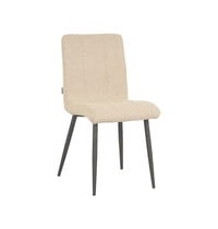 LABEL51 Stoel Sam | Zand | Boucle | Zwart Metalen Frame | 4 stuks 