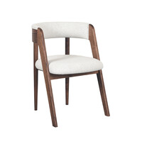 LABEL51 Stoel Sasha | Ecru | Boucle | Walnoot Houten Frame | 2 stuks