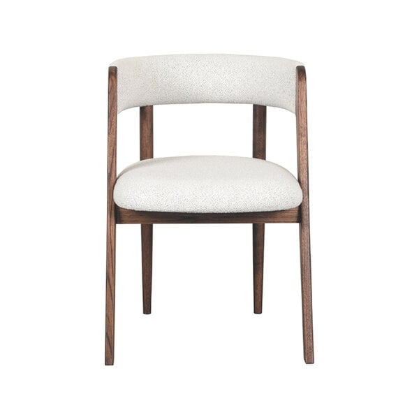 Stoel Sasha | Ecru | Boucle | Walnoot Houten Frame | 2 stuks