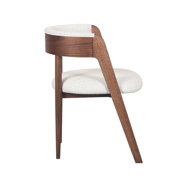 Stoel Sasha | Ecru | Boucle | Walnoot Houten Frame | 2 stuks