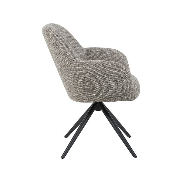 Stoel Sayuri | Mushroom | Royal Boucle | Zwart Metalen Frame | 2 stuks