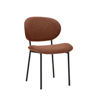 LABEL51 Stoel Senn | Coral | Royal Boucle | Zwart Metalen Frame | 2 stuks