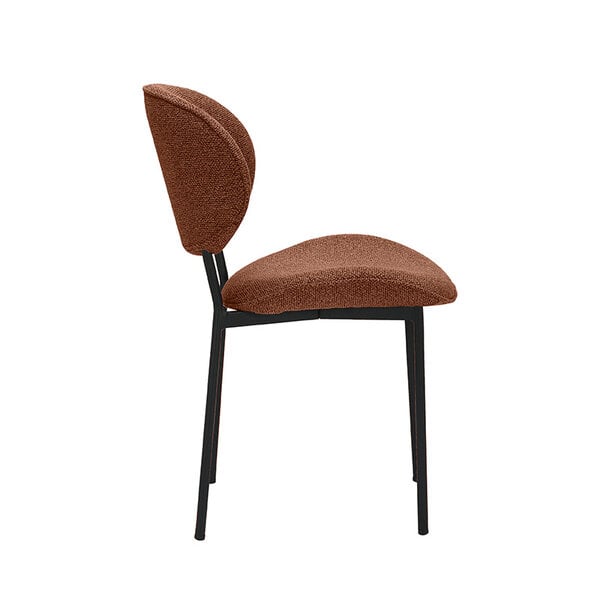 Stoel Senn | Coral | Royal Boucle | Zwart Metalen Frame | 2 stuks