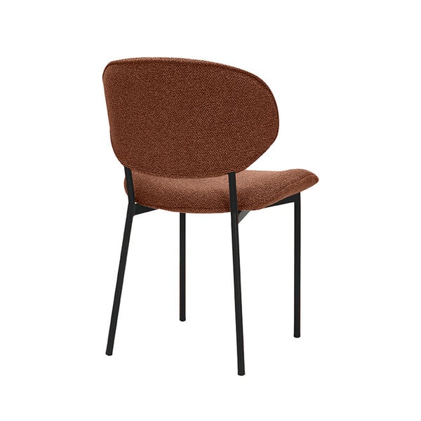 Stoel Senn | Coral | Royal Boucle | Zwart Metalen Frame | 2 stuks