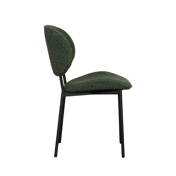 Stoel Senn | Forest | Royal Boucle | Zwart Metalen Frame | 2 stuks