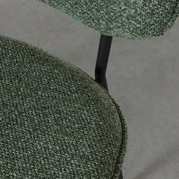 Stoel Senn | Forest | Royal Boucle | Zwart Metalen Frame | 2 stuks