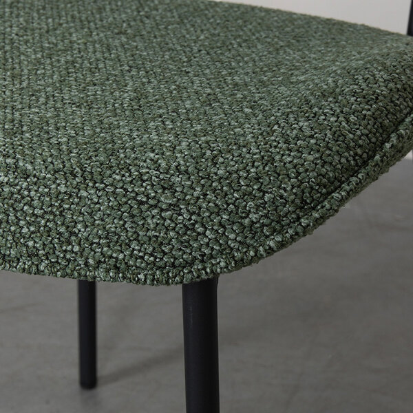Stoel Senn | Forest | Royal Boucle | Zwart Metalen Frame | 2 stuks