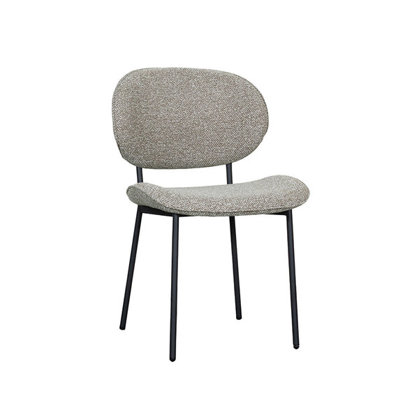 Stoel Senn | Mushroom | Royal Boucle | Zwart Metalen Frame | 2 stuks