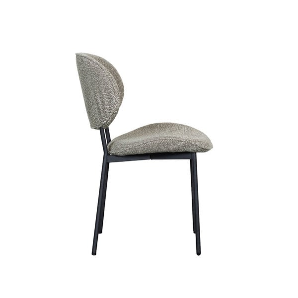 Stoel Senn | Mushroom | Royal Boucle | Zwart Metalen Frame | 2 stuks