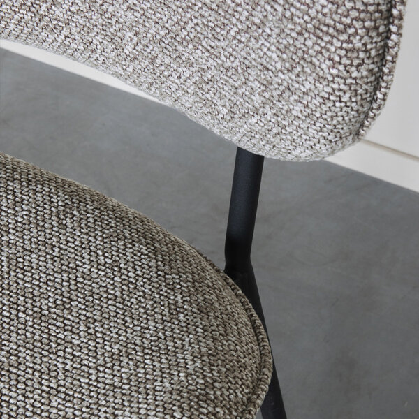 Stoel Senn | Mushroom | Royal Boucle | Zwart Metalen Frame | 2 stuks