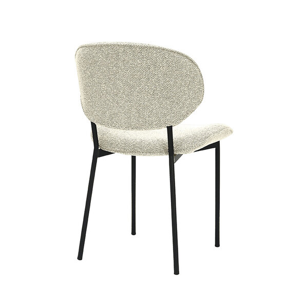 Stoel Senn | Naturel | Royal Boucle | Zwart Metalen Frame | 2 stuks