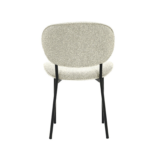 Stoel Senn | Naturel | Royal Boucle | Zwart Metalen Frame | 2 stuks