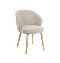 LABEL51 Stoel Shiro | Naturel | Royal Boucle | Naturel Houten Frame | 2 stuks 