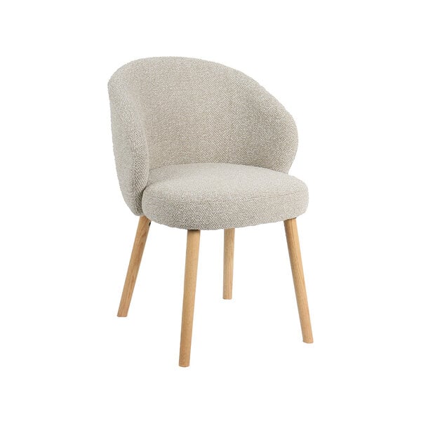 Stoel Shiro | Naturel | Royal Boucle | Naturel Houten Frame | 2 stuks