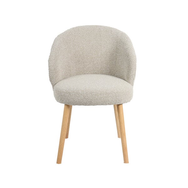 Stoel Shiro | Naturel | Royal Boucle | Naturel Houten Frame | 2 stuks