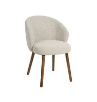 LABEL51 Stoel Shiro | Naturel | Royal Boucle | Walnoot Houten Frame | 2 stuks