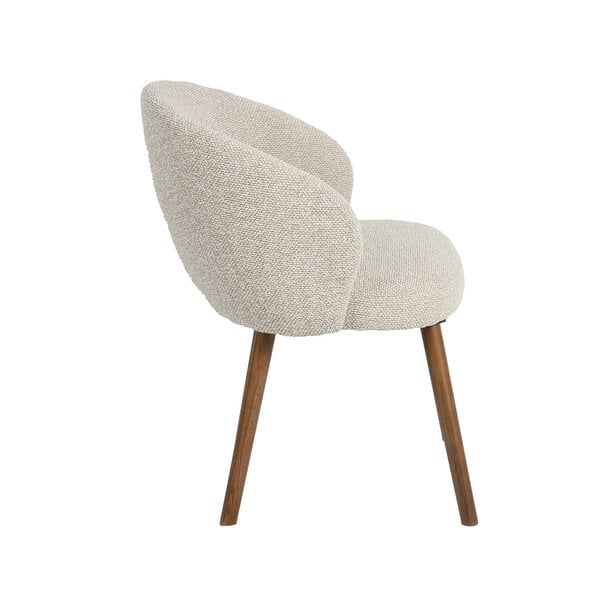 Stoel Shiro | Naturel | Royal Boucle | Walnoot Houten Frame | 2 stuks