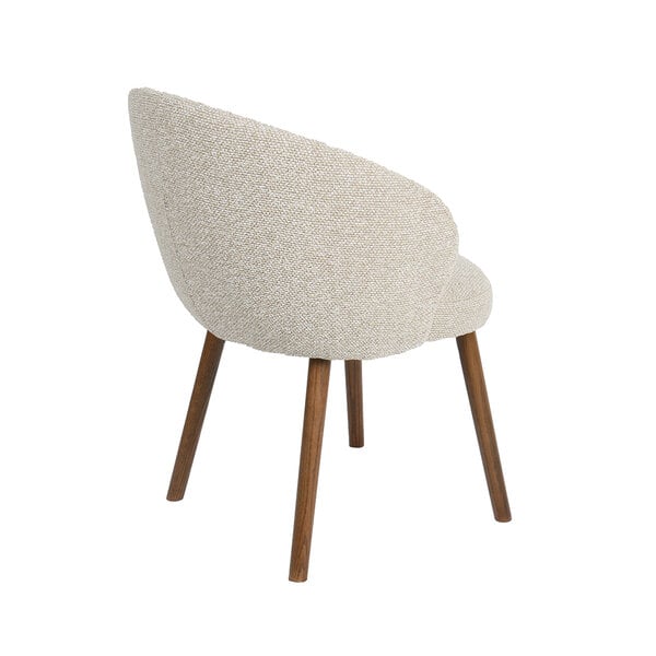 Stoel Shiro | Naturel | Royal Boucle | Walnoot Houten Frame | 2 stuks