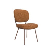 LABEL51 Stoel Singapore | Coral | Royal Boucle | Coral Metalen Frame | 2 stuks 