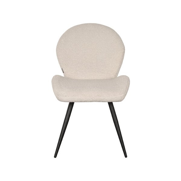 Stoel Sky | Ivoor | Teddy | Zwart Metalen Frame | 2 stuks