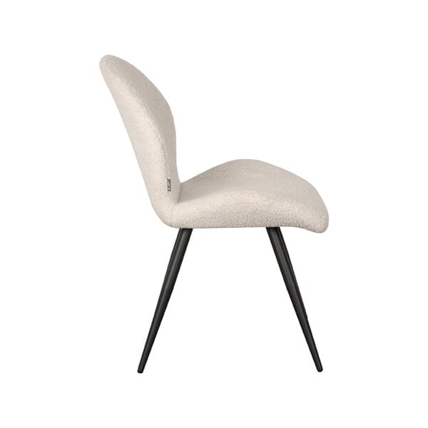 Stoel Sky | Ivoor | Teddy | Zwart Metalen Frame | 2 stuks