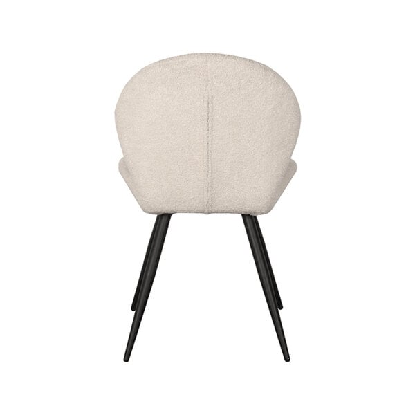 Stoel Sky | Ivoor | Teddy | Zwart Metalen Frame | 2 stuks