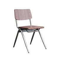 LABEL51 Stoel Solid | Donkerbruin | Hout | Old Gun Metalen Frame | 2 stuks