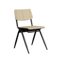 LABEL51 Stoel Solid | Naturel | Hout | Zwart Metalen Frame | 2 stuks 