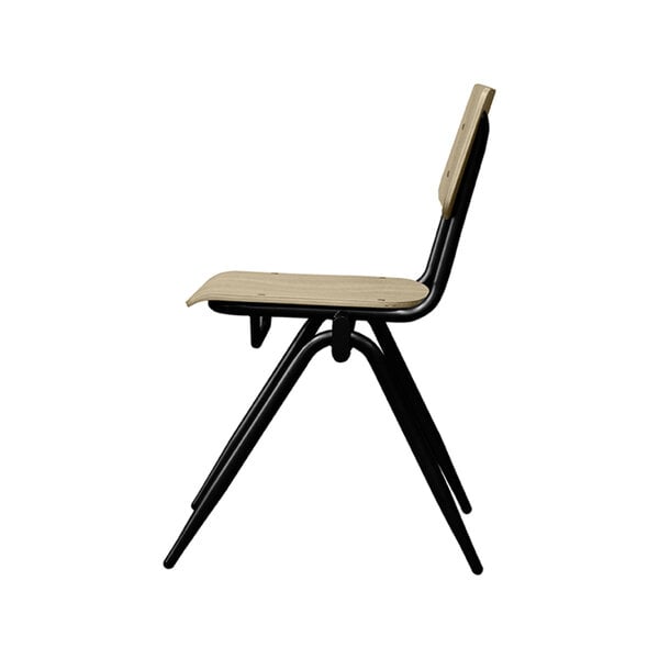 Stoel Solid | Naturel | Hout | Zwart Metalen Frame | 2 stuks