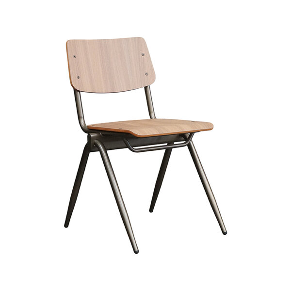 Stoel Solid | Walnoot | Hout | Goud Metalen Frame | 2 stuks