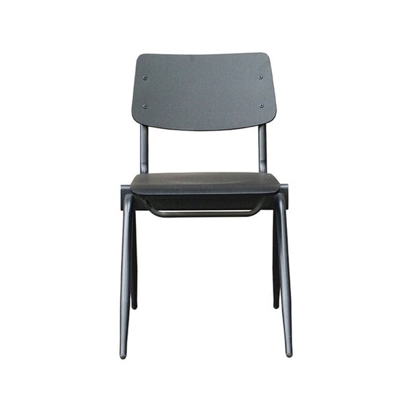 Stoel Solid | Zwart | Hout | Zwart Metalen Frame | 2 stuks