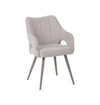 LABEL51 Stoel Stan | Naturel | Elite | Taupe Metalen Frame | 2 stuks 